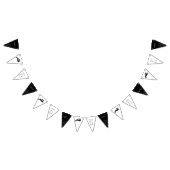 60と手きらめく引き白黒 バンティングフラッグ (全)