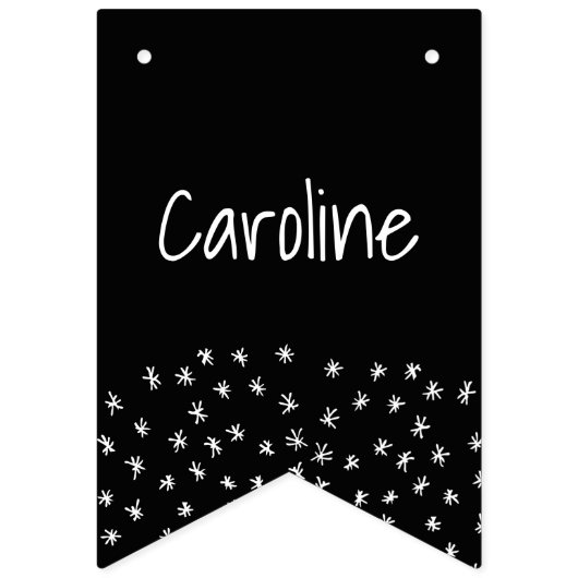 60と手きらめく引き白黒 バンティングフラッグ (第1の旗)