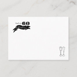 60と手きらめく引き白黒 プレイスカード