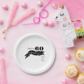 60と手きらめく引き白黒 ペーパープレート (パーティー)