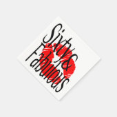 60と熱い赤い唇で素晴らしい スタンダードカクテルナプキン (角)