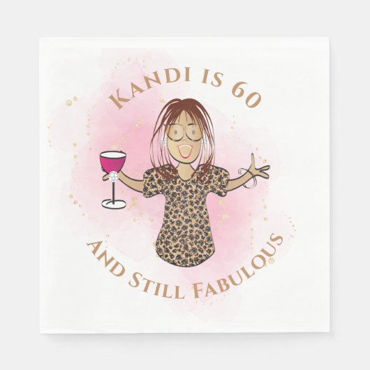 60と素晴らしいアフリカ系アメリカ人おもしろい60誕生日 スタンダードランチョンナプキン (正面)