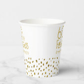 60と素晴らしいエレガント金ゴールドグリッター60誕生日 紙コップ (右)