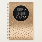 60と素晴らしいグラムガーリー金ゴールドブラック赤面ピンク プランナー手帳 (正面)