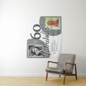 60と素晴らしいシルバーグリッター2フォト誕生日 タペストリー (インサイチュ)