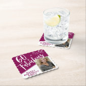 60と素晴らしいスクリプトフォトマゼンタ60誕生日 ペーパーコースター (インサイチュ)