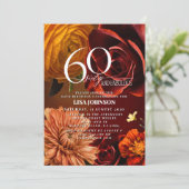 60と素晴らしいダークムーディサンセットカラーフローラ 招待状 (スタンド正面)