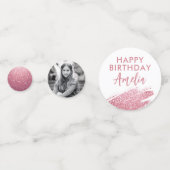 60と素晴らしいピンクのグリッター2写真60誕生日 コンフェッティ (正面)