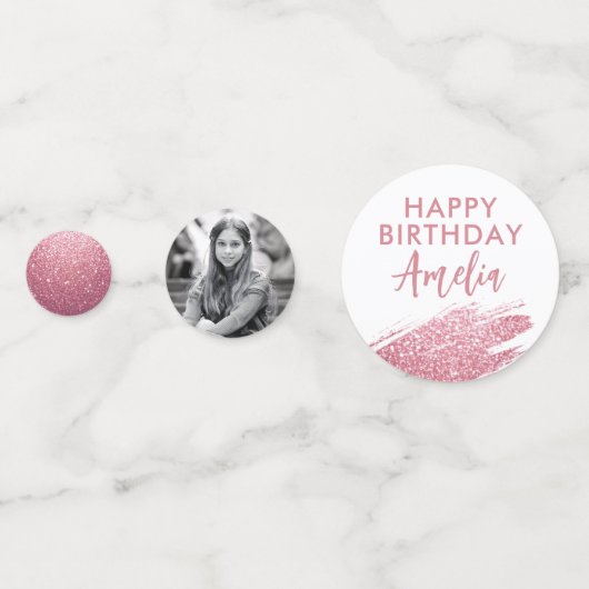 60と素晴らしいピンクのグリッター2写真60誕生日 コンフェッティ (正面)