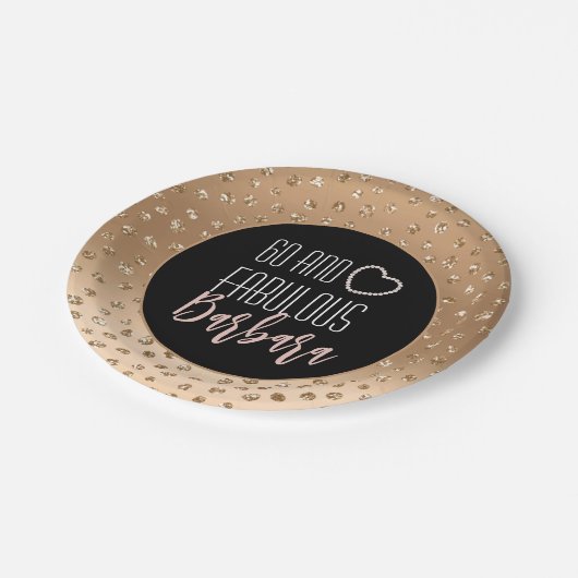 60と素晴らしいフェミニン金ゴールドブスタイリッシュラック赤面 ペーパープレート (アングル)