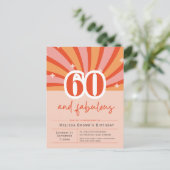60と素晴らしいレトロ50番目の誕生日招待状 ポストカード (スタンド正面)