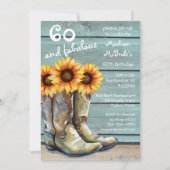 60と素晴らしい国素朴西部ひまわり 招待状 (正面)