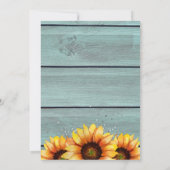 60と素晴らしい国素朴西部ひまわり 招待状 (裏面)