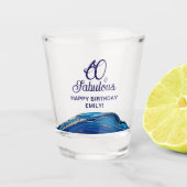 60と素晴らしい大理石グリッター誕生日パーティー ショットグラス (正面)