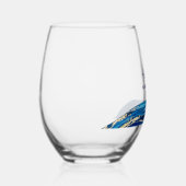 60と素晴らしい大理石グリッター誕生日パーティー ステムなしワイングラス (右)