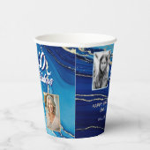 60と素晴らしい大理石グリッター2フォト誕生日 紙コップ (右)