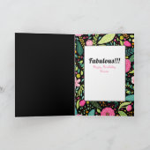 60と素晴らしい女はっきりしたの漫画誕生日 カード (内部)