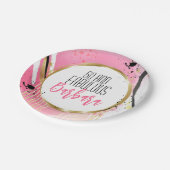 60と素晴らしい抽象芸術モダンピンクブラックレトロ ペーパープレート (アングル)