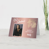 60と素晴らしい葉60誕生日写真 カード (正面)