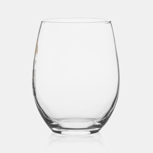 60と素晴らしい葉60誕生日写真 ステムなしワイングラス (左)