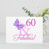 60と素晴らしい誕生日ギフト（プラム） カード (スタンド正面)