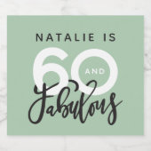 60と素晴らしい誕生日パーティーラベル スパークリングワインラベル (シングルラベル)