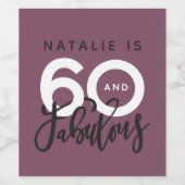 60と素晴らしい誕生日パーティーラベル ワインラベル (シングルラベル)