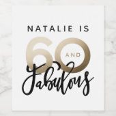 60と素晴らしい誕生日パーティーラベル ワインラベル (シングルラベル)