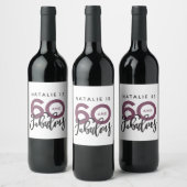 60と素晴らしい誕生日パーティーラベル ワインラベル (ボトル)