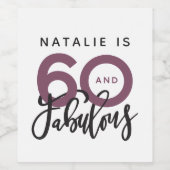 60と素晴らしい誕生日パーティーラベル ワインラベル (シングルラベル)