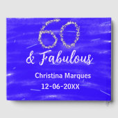 60と素晴らしい誕生日ブルーシルバー追加の日付 ゲストブック (裏面)