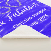 60と素晴らしい誕生日ブルーシルバー追加の日付 シェルパブランケット (3/4)