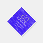 60と素晴らしい誕生日ブルーシルバー追加の日付 スタンダードカクテルナプキン (角)