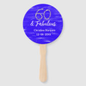 60と素晴らしい誕生日ブルーシルバー追加の日付 ハンドファン (正面)