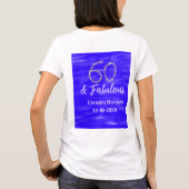 60と素晴らしい誕生日ブルーシルバー追加の日付 Tシャツ (裏面)