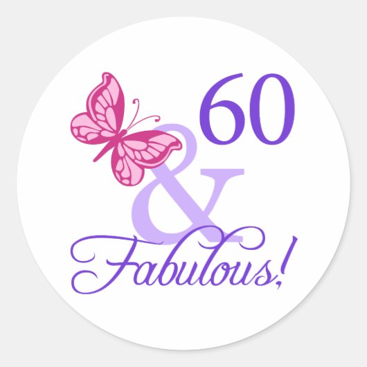60と素晴らしい誕生日 ラウンドシール (正面)