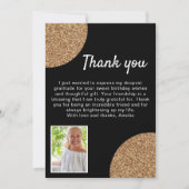 60と素晴らしい金ゴールドグリッター写真60誕生日 サンキューカード (正面)