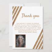 60と素晴らしい金ゴールドグリッター写真60誕生日 サンキューカード (正面)