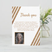 60と素晴らしい金ゴールドグリッター写真60誕生日 サンキューカード (スタンド正面)