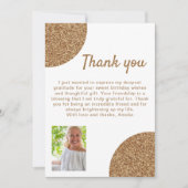 60と素晴らしい金ゴールドグリッター写真60誕生日 サンキューカード (正面)