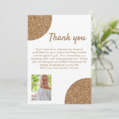 60と素晴らしい金ゴールドグリッター写真60誕生日 サンキューカード (スタンド正面)