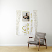 60と素晴らしい金ゴールドグリッター写真60誕生日 タペストリー (インサイチュ)