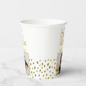 60と素晴らしい金ゴールドグリッター写真60誕生日 紙コップ (右)