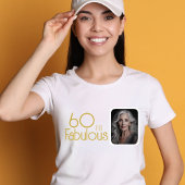 60と素晴らしい金ゴールドグリッター写真60誕生日 Tシャツ