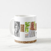 60と素晴らしい金ゴールドグリッター2写真60誕生日 コーヒーマグカップ (正面左)