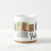 60と素晴らしい金ゴールドグリッター2写真60誕生日 コーヒーマグカップ (中央)