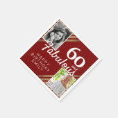 60と素晴らしい金ゴールドグリッター2写真60誕生日 スタンダードカクテルナプキン (角)