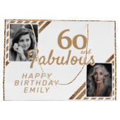 60と素晴らしい金ゴールドグリッター2写真60誕生日 ラージペーパーバッグ