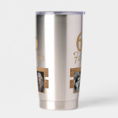 60と素晴らしい金ゴールドグリッター2写真60誕生日 保温保冷タンブラー (左面)