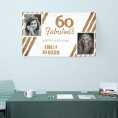 60と素晴らしい金ゴールドグリッター2写真60誕生日 横断幕 (トレードショー)